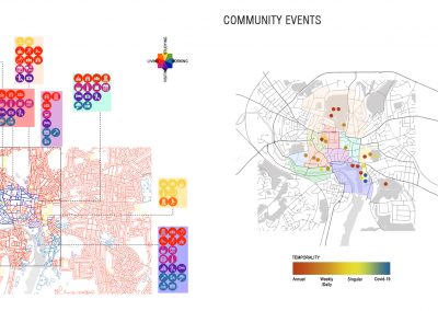 Computer-generated colour maps and diagrams, on white background